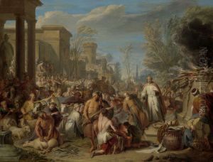 De afgoderij van Jerobeam by Jacques Ignatius De Roore