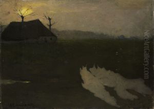 Avondlandschap met maan (1891) by Richard Roland Holst