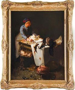 Young Girl Preparing Poultry