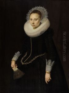 Portret van Maria Overrijn van Schoterbosch (1599/1600-1638) by Cornelis van der Voort