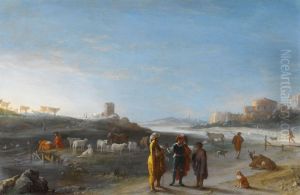 Italianiserend landschap met een oudtestamentisch onderwerp