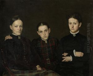 Portret van Cornelia, Clara en Johanna Veth by Jan Veth
