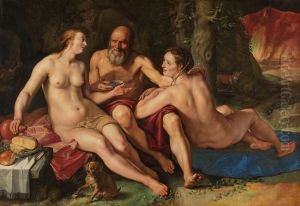 Lot and his Daughters by Goltzius Hendrick