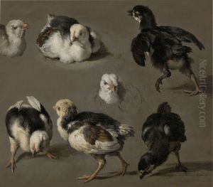 Zeven kuikensi by Melchior D'Hondecoeter