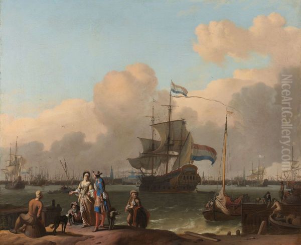 The Y at Amsterdam, with the Frigate 'De Ploeg' - view 1