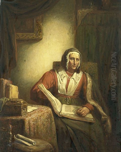 Old Woman Reading - view 1