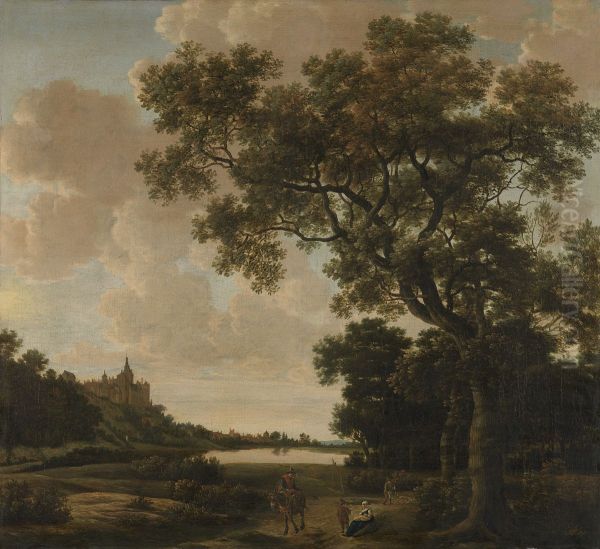 Landschap met de Zwanenburcht te Kleef - view 1