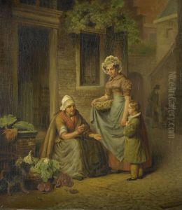 De groentevrouw by Lambertus Johannes Hansen