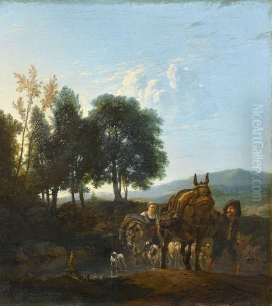 Landschap met muilezeldrijver - view 1