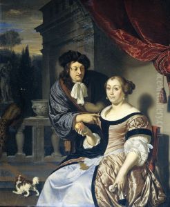 Een heer en een dame by Frans van Mieris