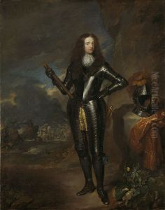 Portret van Willem III, prins van Oranje en sinds 1689 koning van Engeland by Caspar Netscher