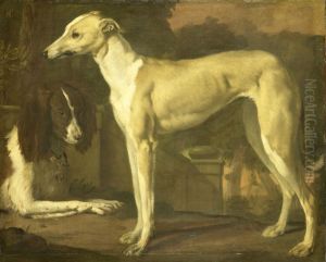 Portret van een hazewindhond en een patrijshond
