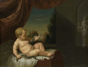 De jonge Hercules met de slangen by Pieter van der Werff