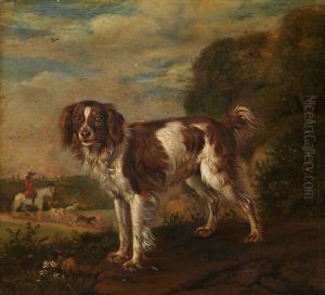 Een patrijshond by Paulus Potter