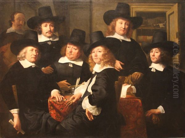 Six Regents and the Beadle of the Nieuw Zijds Institute for the Outdoor Relief of the Poor, Amsterdam, 1657 - view 1