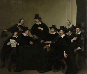 De regenten van het Nieuwe Zijds Huiszittenhuis te Amsterdam, ca 1650. by Jacob Adriaensz Backer