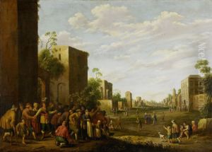 Het huisvesten van de armen by Joost Cornelisz Droochsloot