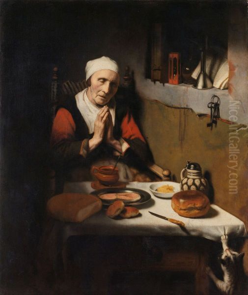 Old Woman Saying Grace, Known as 'The Prayer without End' - view 1