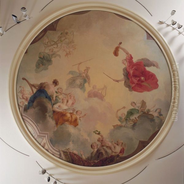 Apollo Enthroned in the Clouds, with Minerva and the Nine Muses - view 1