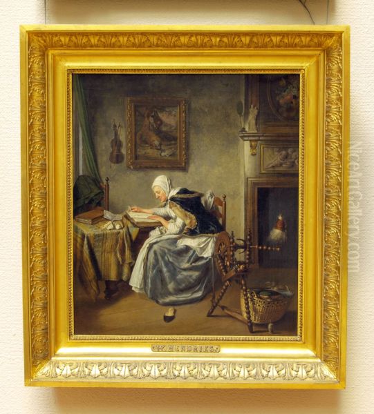 Lezende oude vrouw - view 1
