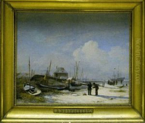 Het IJ te Amsterdam by Albertus Brondgeest
