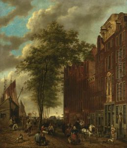 Slijpsteenmarkt in Amsterdam by Willem Pieter Hoevenaar