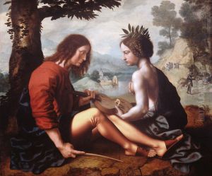 Allegorisch huwelijksportret van Catharina van Hemessen en Chretin de Morien (?).[2] by Jan Sanders Van Hemessen