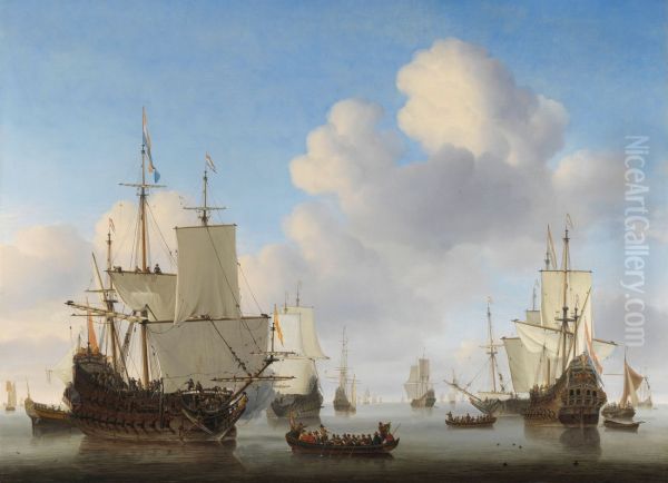 Dutch Ships in a Calm Sea - view 1