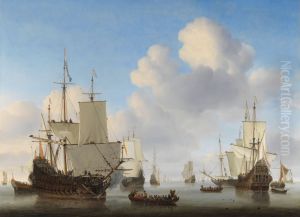 Dutch Ships in a Calm Sea by Willem van de Velde the Younger
