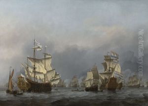 De overgave van de Royal Prince by Willem van de Velde the Younger
