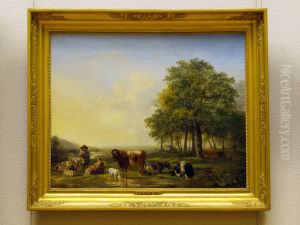Landschap met vee en een herder