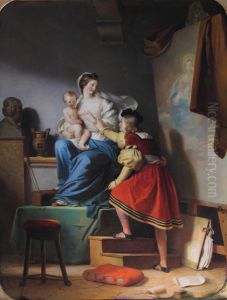 Raphael reprenant la pose de son modele by Alexandre-Evariste Fragonard
