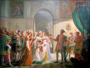 Francois 1er armant chevalier son petit-fils Francois II by Pierre Revoil