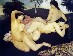 Apres le bain, les nymphes by Emile Bernard