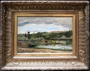 Bac a la Varenne-Saint-Hilaire by Camille Pissarro