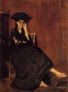 Berthe Morisot a l'eventail by Edouard Manet