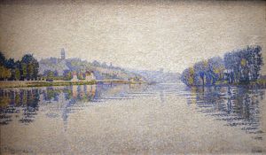 Bords de riviere, la Seine a Herblay by Paul Signac