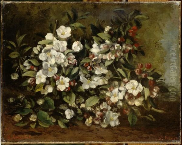 Branche de pommier en fleurs - view 1