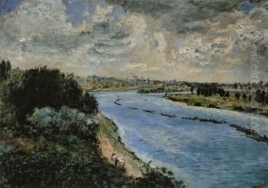 Chalands sur la Seine by Pierre Auguste Renoir