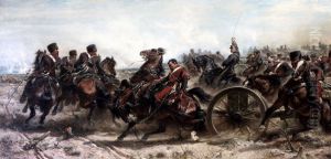 Charge de l'artillerie de la garde imperiale a Traktir en Crimee, le 16 aout 1855