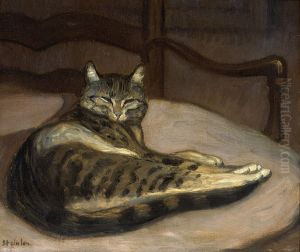 Chat sur un fauteuil by Theophile Steinlen