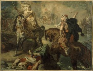 Arab Chiefs Challenging each other to Single Combat under the Ramparts of a City by Theodore Chasseriau