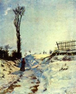 Hohlweg im Schnee by Armand Guillaumin