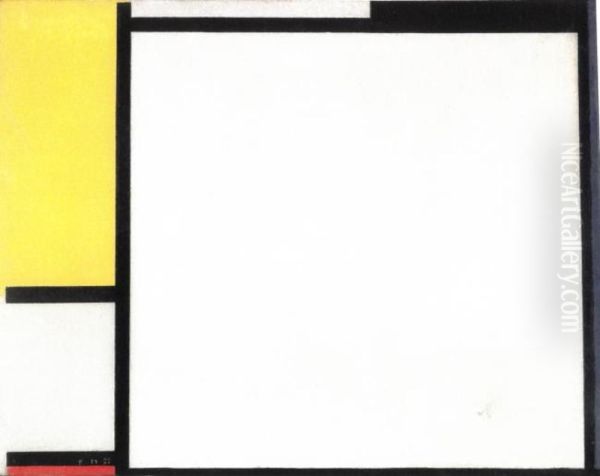 Composition with yellow, black, blue, red, and gray - view 1