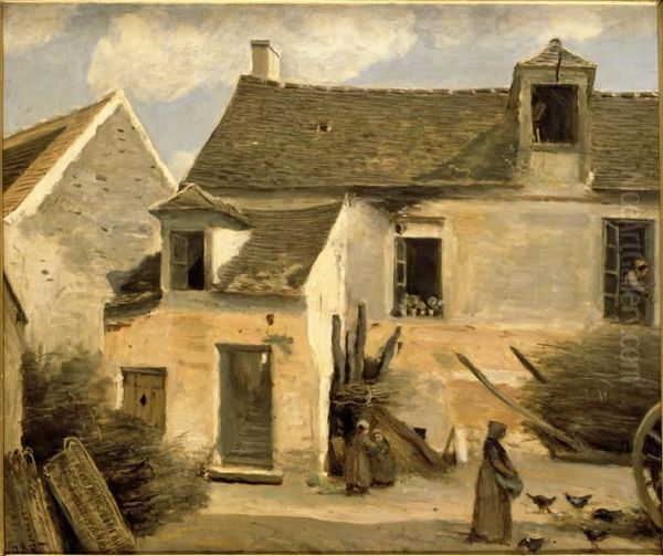 Cour d'une maison de paysans, aux environs de Paris. - view 1