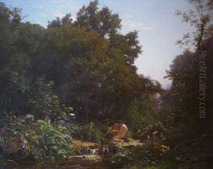 Paysage avec Daphnis et Chloe by Francois-Louis Francais