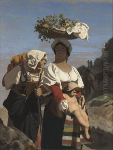 Two Italian peasant women and a Child by Jean-Leon Gerome