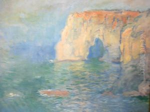 Etretat, the Manneporte, Reflection on Water by Claude Oscar Monet