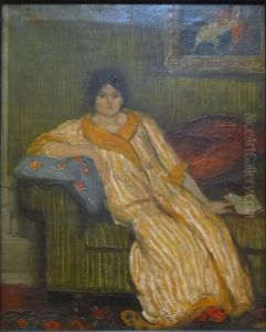 Femme assise dans un canape by Theophile Steinlen
