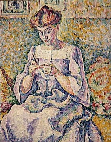 Femme faisant du crochet - view 1